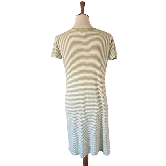 Vintage - Lauren Ralph Lauren Lime and White Stripe Tee Shirt Dress - Picture 4 of 6